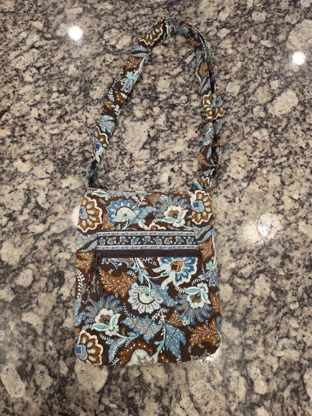 Vera Bradley Hipster Crossbody Java Blue EUC Clean - Picture 2 of 6